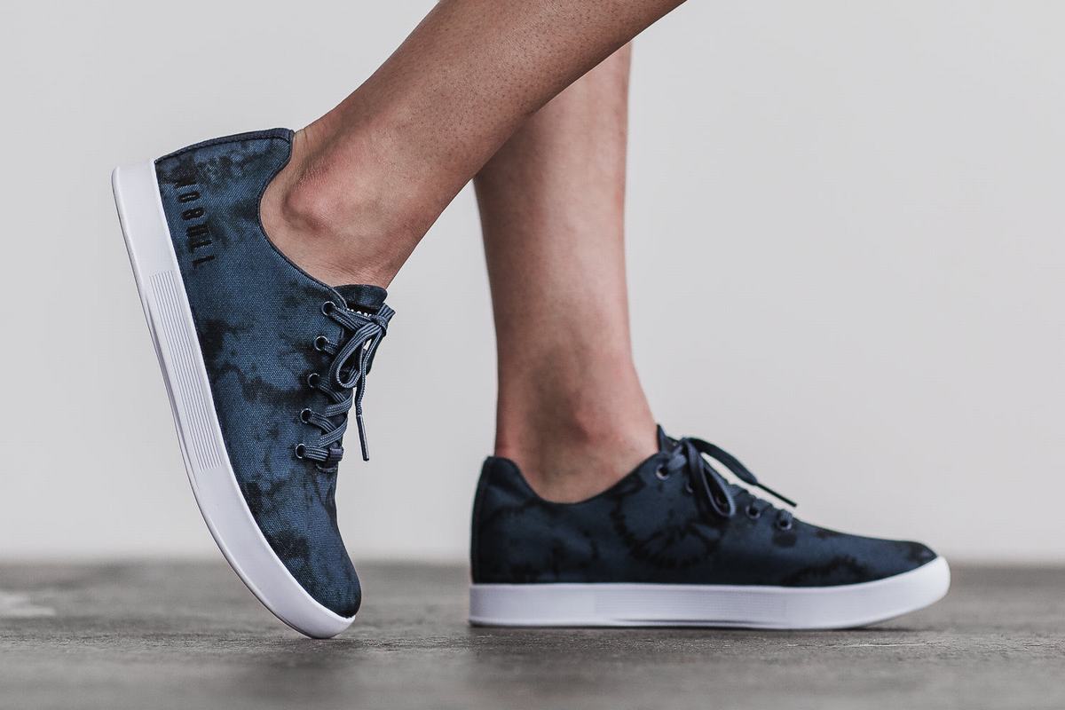 Nobull Tie-Dye Canvas Women's Trainers Navy | Australia (TF6432)